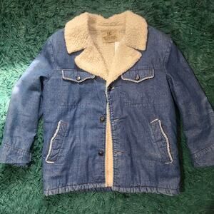 Vintage Dee Cee Ranch Wear Sherpa Lined Denim Western Jacket USA Made 25x30
